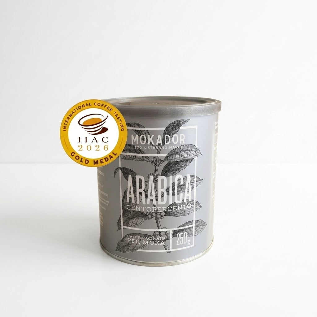 Arabica Centipercencia ground coffee, featuring a gold IIAC 2026 Gold Medal badge on the left side, Fzin Coffee Ireland.