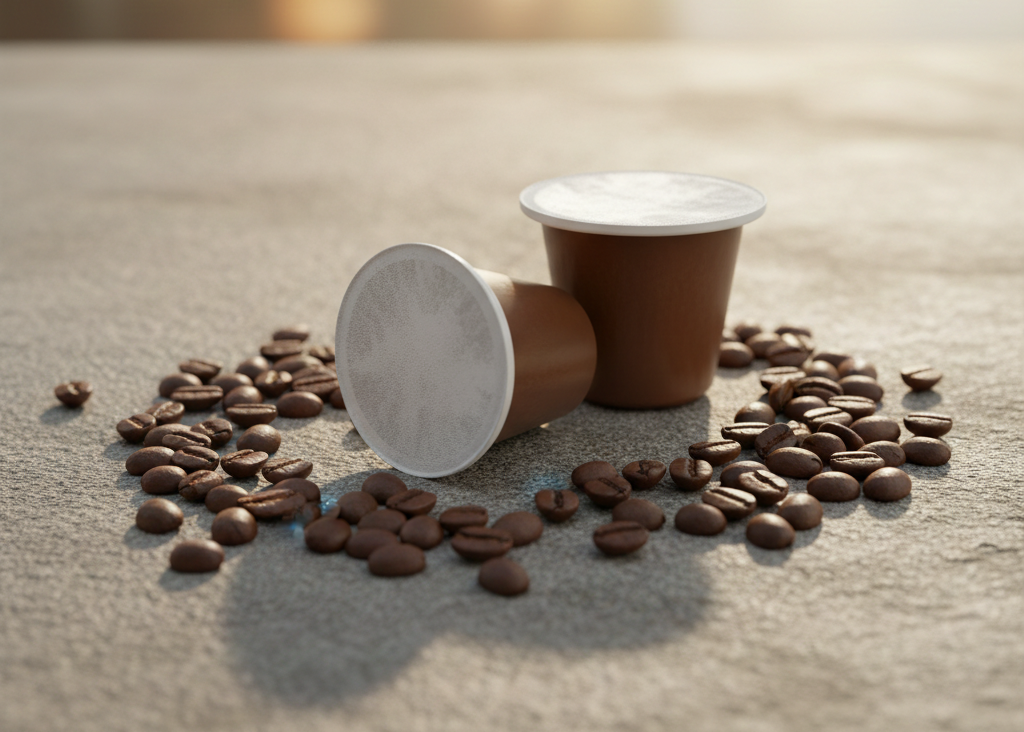 two compostable coffee pods Aromatico Fzin Coffee Ireland