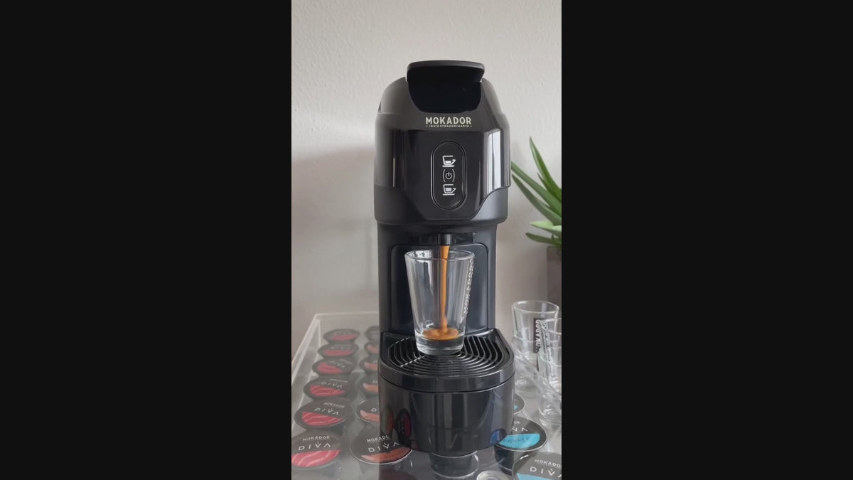 Espresso poured fresh from Diva D1 with a thick crema | Fzin Coffee